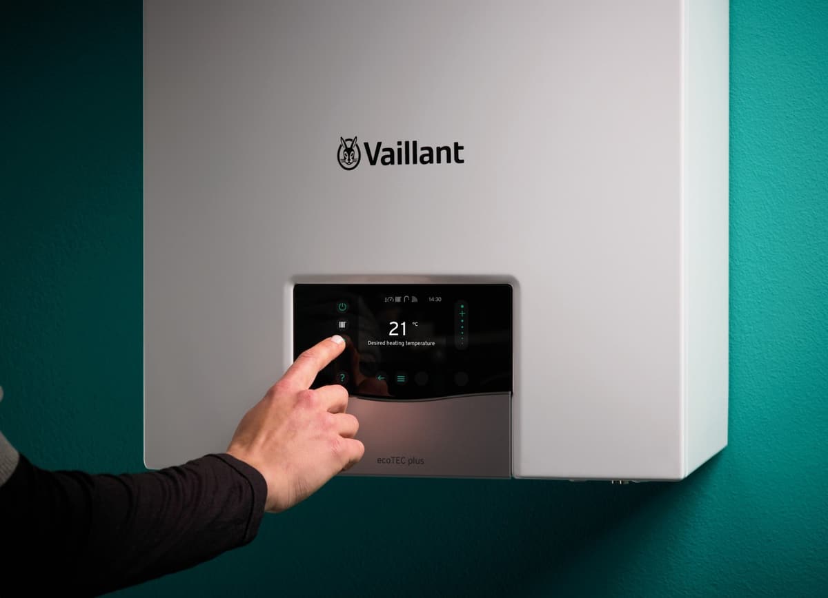 Wall-mounted Vaillant boiler installed by FM Power