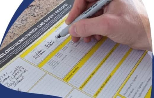 Landlord gas safety record being completed