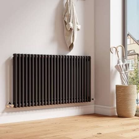 Column radiator fitted as part of a central heating system